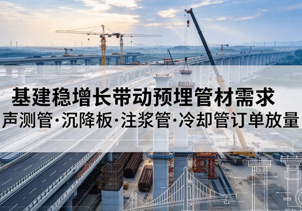 察雅基建稳增长带动预埋监测管材需求，声测管、沉降板、注浆管订单持续放量
