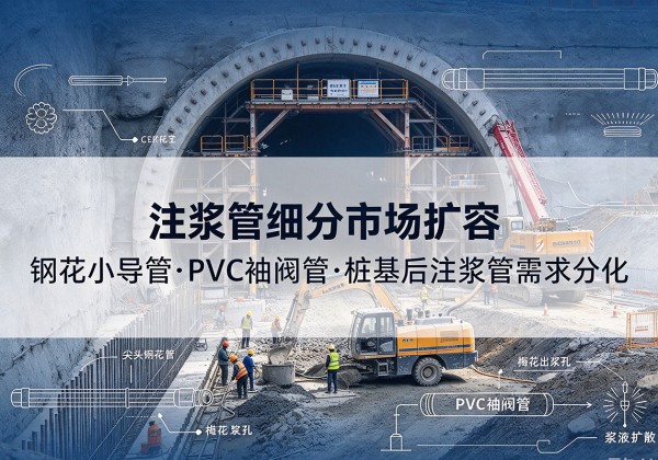 察雅注浆管细分市场扩容，隧道钢花小导管、PVC 袖阀管、桩基后注浆管需求分化